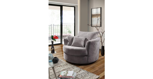 SESSEL in Plüsch Grau  - Schwarz/Grau, KONVENTIONELL, Textil/Metall (115/72/115cm) - Carryhome