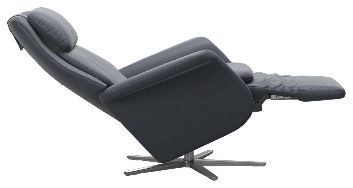 RELAXSESSEL in Leder Blau  - Blau/Alufarben, Natur, Leder (84/116/89cm) - Stressless
