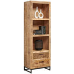 REGAL  60/180/40 cm Naturfarben  - Schwarz/Naturfarben, ROMANTIK / LANDHAUS, Holz/Metall (60/180/40cm) - Carryhome