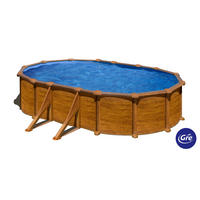 POOL-SET 2024 610/375/132 cm  - Braun, KONVENTIONELL, Metall (610/375/132cm) - Gre