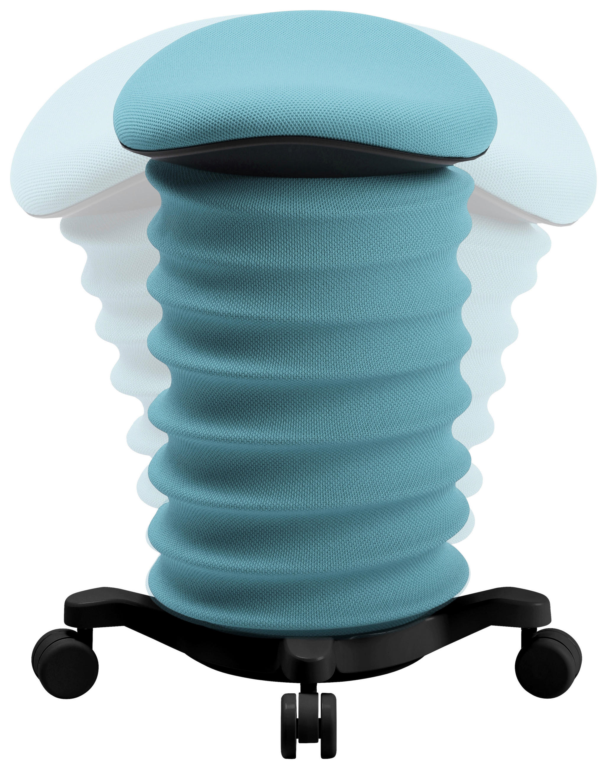 BÜROHOCKER 37,5/58-70/36 cm  - Blau/Schwarz, Design, Kunststoff/Textil (37,5/58-70/36cm) - Topstar