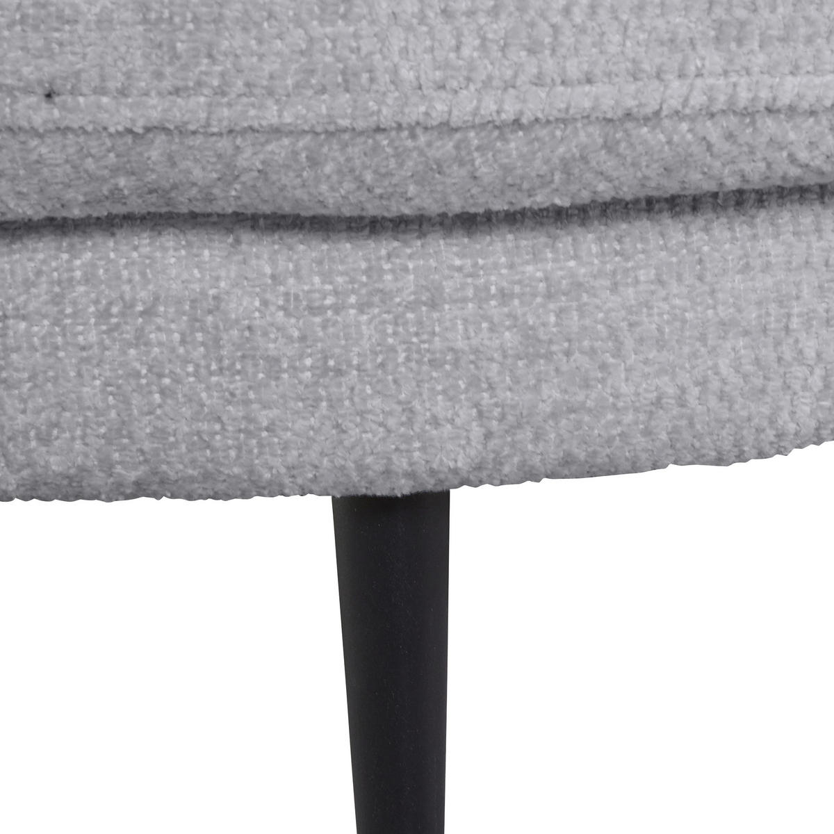ECKSOFA in Chenille Grau  - Schwarz/Grau, Konventionell, Textil/Metall (275/140cm) - Carryhome