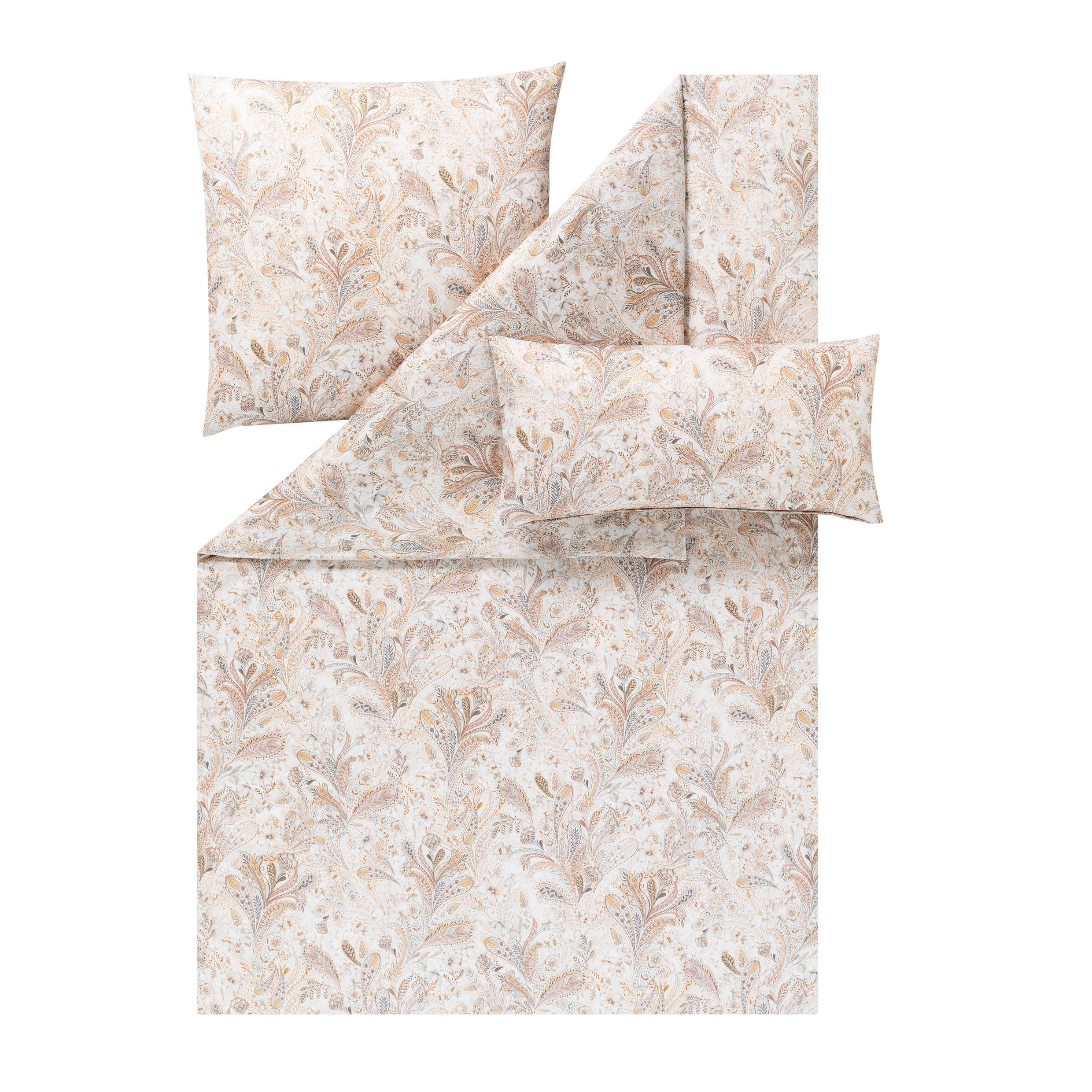 BETTWÄSCHESET 3-teilig Lotte Makosatin 200/210 cm  - Beige, Basics, Textil (200/210cm) - Estella