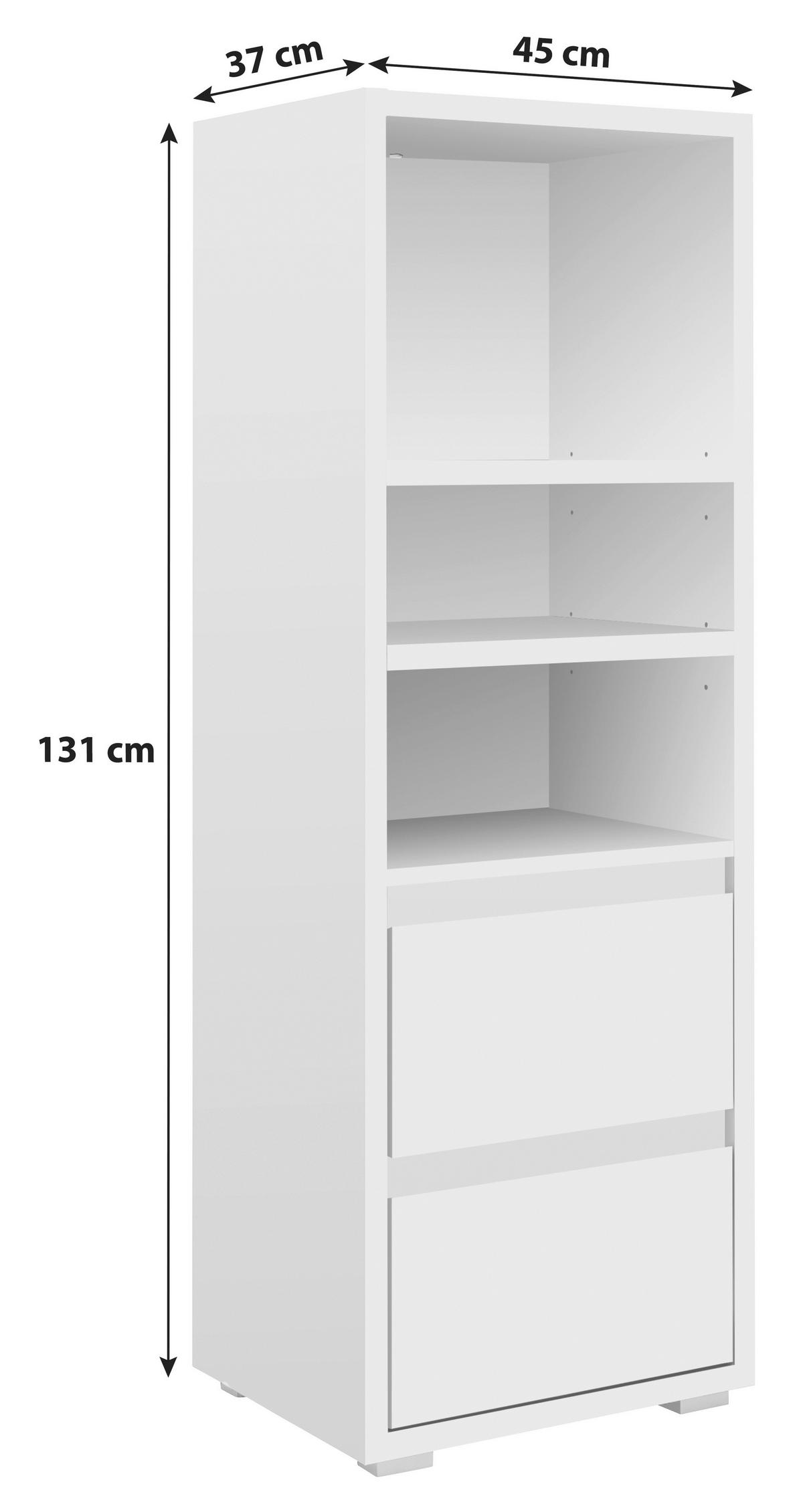 REGALNI ELEMENT 45/131/37 cm bela  - srebrne barve/bela, Konvencionalno, leseni material (45/131/37cm) - Livetastic