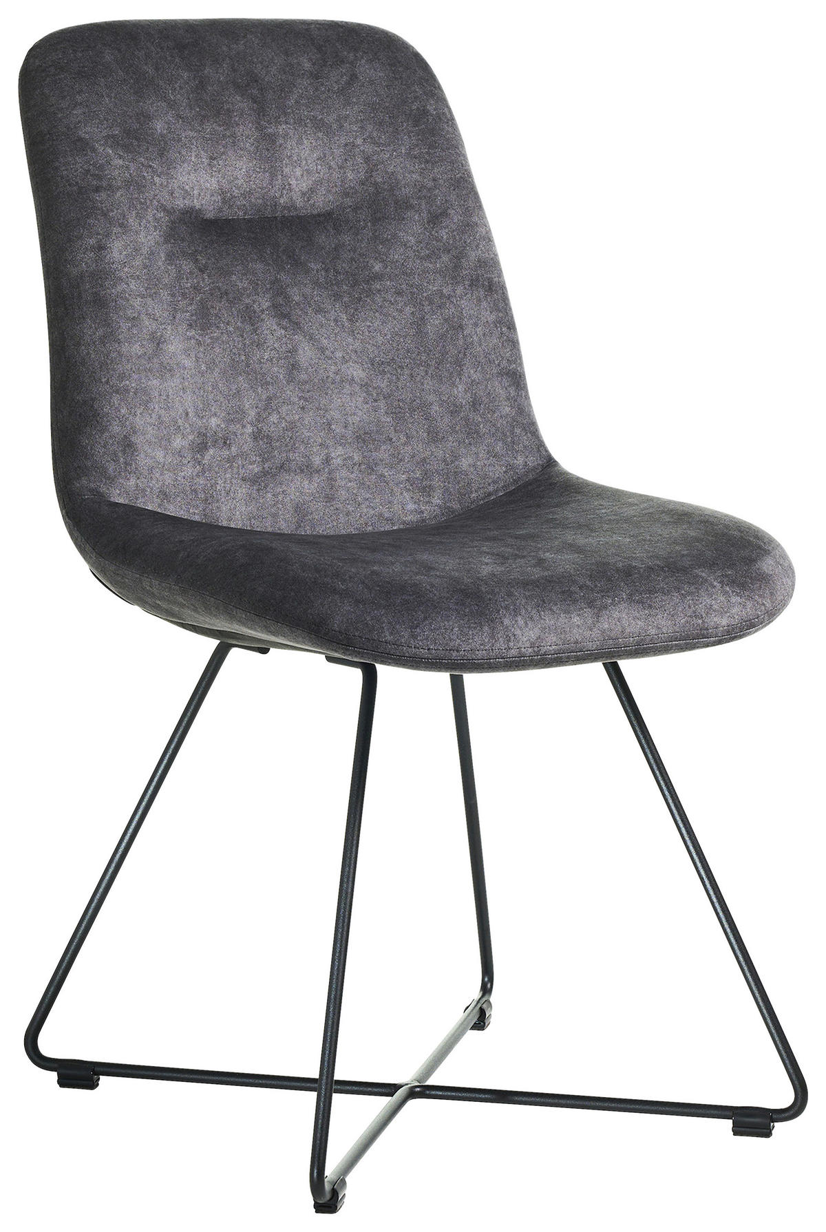 STUHL - Schwarz/Grau, Basics, Textil/Metall (51/89/61cm) - Celina Home