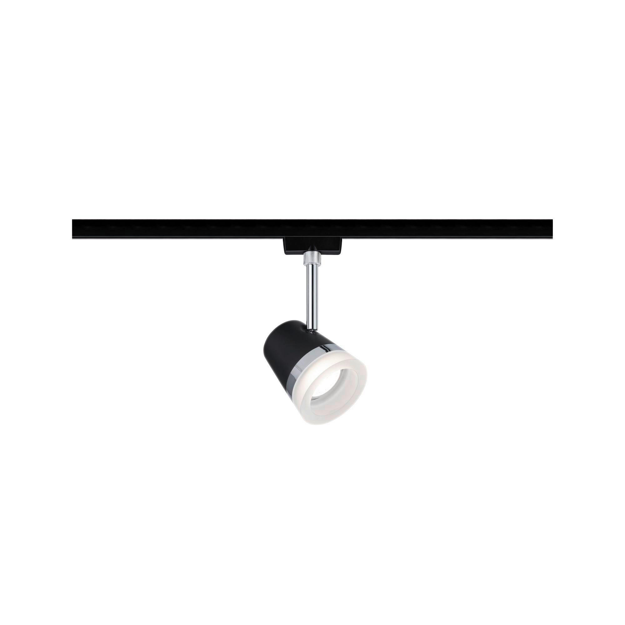SCHIENENSYSTEM-STRAHLER - Chromfarben/Schwarz, Design, Kunststoff/Metall (18,0cm) - Paulmann