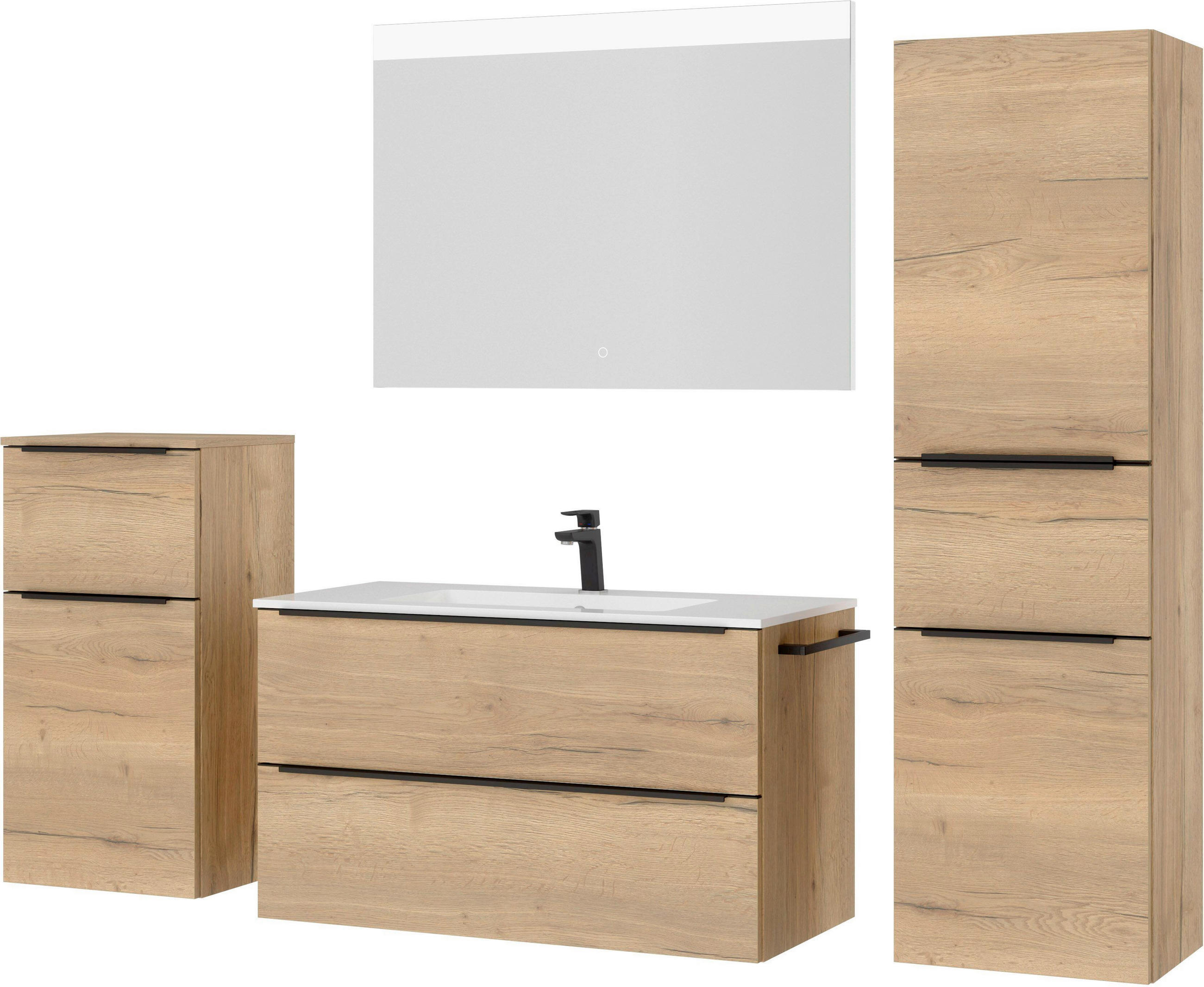 Nobilia Badezimmer Eiche, Schiefer 191 cm