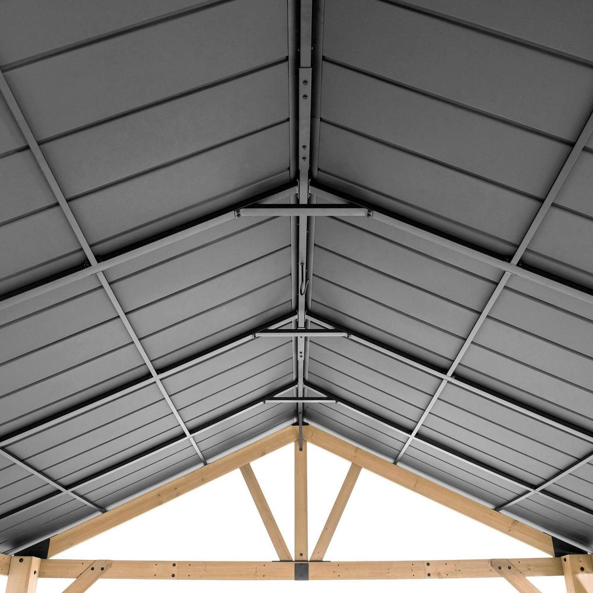 PAVILLON 399,5/291,5/335,5 cm  - Anthrazit, Basics, Holz/Kunststoff (399,5/291,5/335,5cm) - Modante