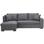 ECKSOFA in Webstoff Grau  158/238 cm  - Schwarz/Grau, Design, Kunststoff/Textil (158/238cm) - Xora