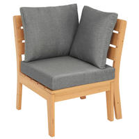 LOUNGEECKTEIL  - Naturfarben/Grau, KONVENTIONELL, Holz/Textil (75/84/75cm) - Ambia Garden