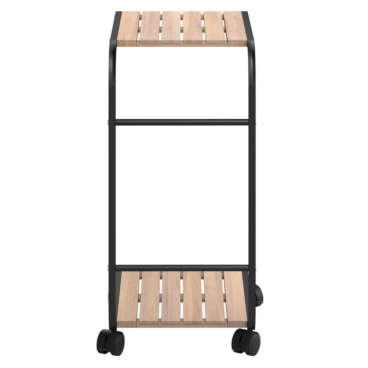 MIZICA, črna, barva tikovine  - barva tikovine/črna, Moderno, kovina/les (46/30/65cm) - Ambia Garden