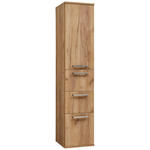 HOCHSCHRANK 35/165/37 cm  - Edelstahlfarben/Alteiche, Design, Glas/Holz (35/165/37cm) - Dieter Knoll