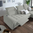 ECKSOFA in Webstoff Silberfarben  - Silberfarben/Schwarz, LIFESTYLE, Textil/Metall (310/180cm) - Valnatura