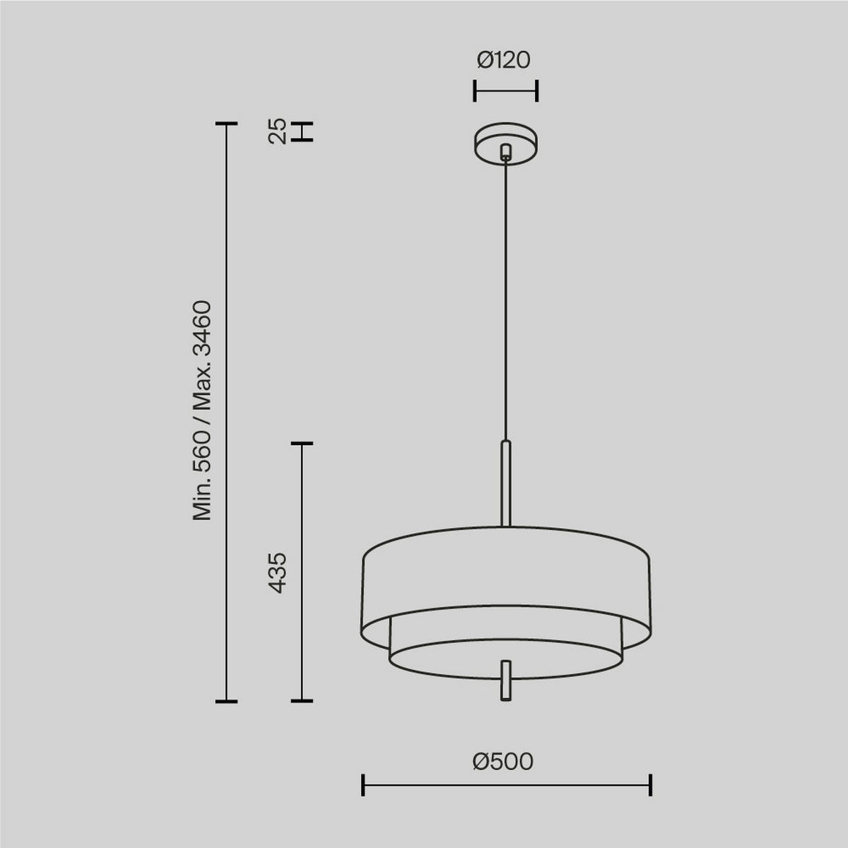 PENDELLEUCHTE Bergamo 50/346 cm  - Schwarz, Design, Metall (50/346cm) - MAYTONI