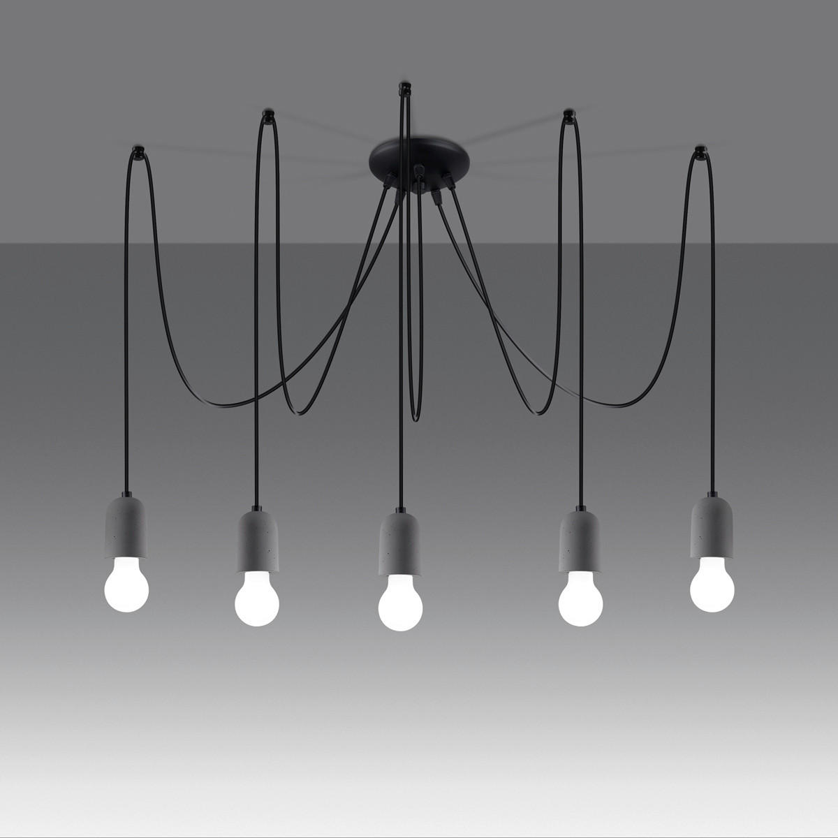 HÄNGELEUCHTE Neso 100/100/109 cm   - Anthrazit/Schwarz, Design, Kunststoff/Stein (100/100/109cm)