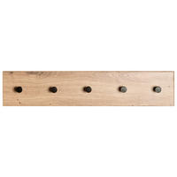 ZIDNI ČIVILUK  crna, boja hrasta  metal, pločasti materijal  - boja hrasta/crna, Osnovno, metal/pločasti materijal (60/12/5cm)