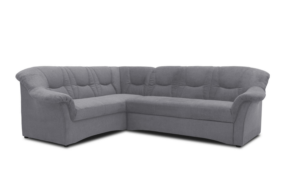 ECKSOFA Dunkelgrau Mikrofaser  - Dunkelgrau/Schwarz, KONVENTIONELL, Kunststoff/Textil (190/240cm) - MID.YOU