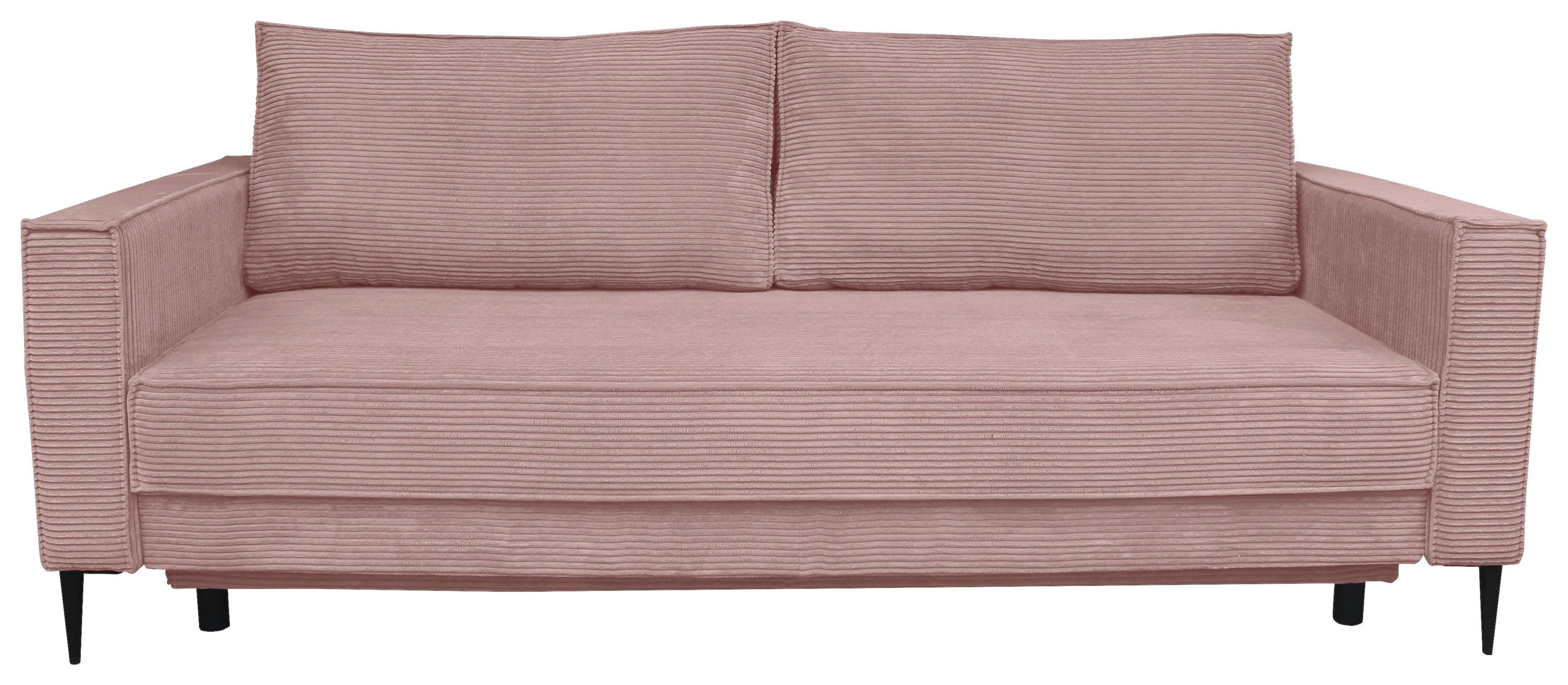 SCHLAFSOFA Cord Rosa  - Schwarz/Rosa, KONVENTIONELL, Textil/Metall (222/93/98cm) - Carryhome