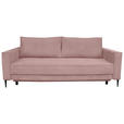 SCHLAFSOFA Cord Rosa  - Schwarz/Rosa, KONVENTIONELL, Textil/Metall (222/93/98cm) - Carryhome