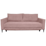 SCHLAFSOFA Cord Rosa  - Schwarz/Rosa, KONVENTIONELL, Textil/Metall (222/93/98cm) - Carryhome