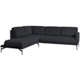 ECKSOFA in Flachgewebe Pflaume  - Pflaume/Anthrazit, Design, Textil/Metall (230/254cm) - Ambiente