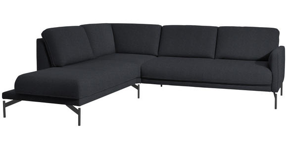 ECKSOFA in Flachgewebe Pflaume  - Pflaume/Anthrazit, Design, Textil/Metall (230/254cm) - Ambiente