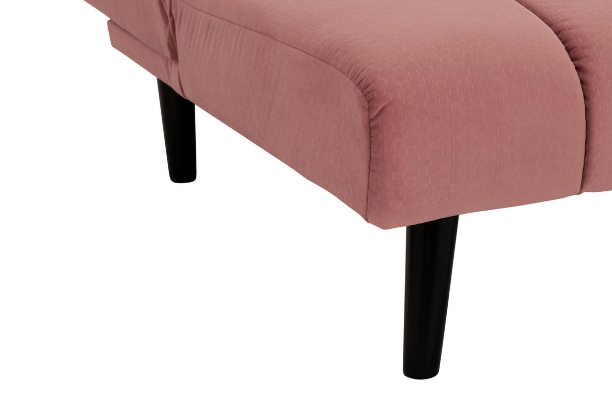 JUGEND- UND KINDERSOFA Flanell Altrosa  - Schwarz/Altrosa, MODERN, Holz/Textil (180/81/93cm) - P & B