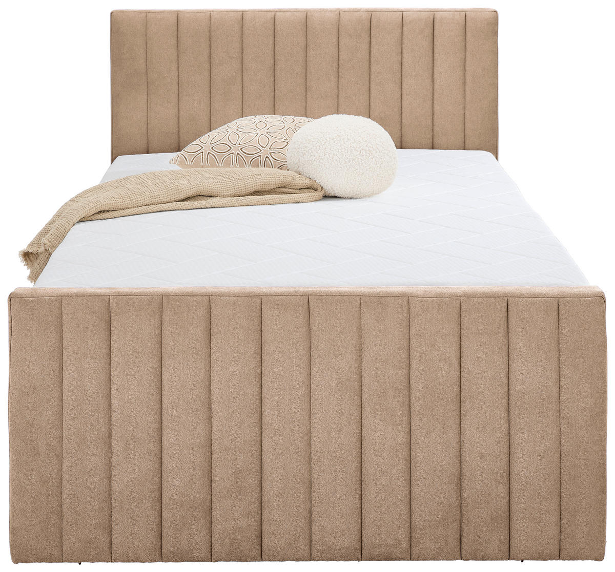 BOXBETT 120/200 cm  in Beige  - Beige/Schwarz, KONVENTIONELL, Kunststoff/Textil (120/200cm) - Boxxx