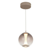 ZÁVĚSNÉ LED SVÍTIDLO, 18/150/18 cm  - pískové barvy, Design, kov/sklo (18/150/18cm)