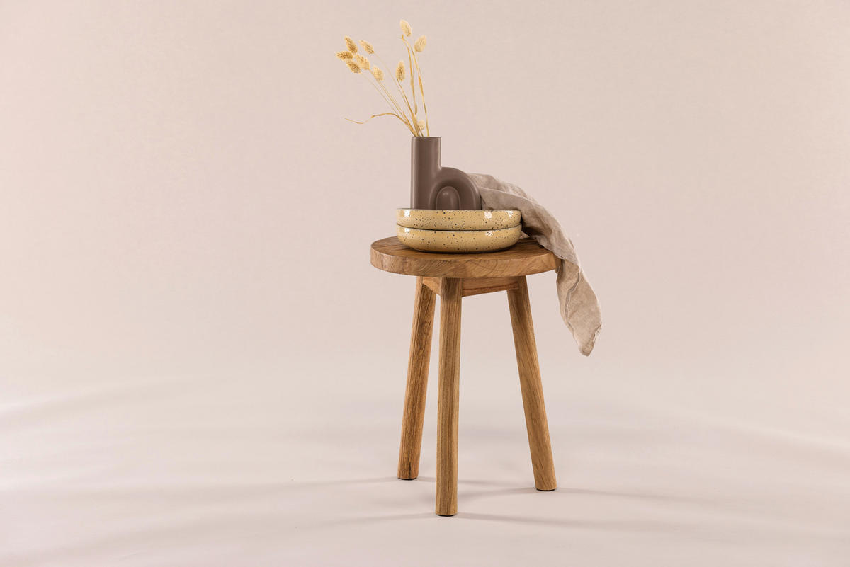 HOCKER in Holz Braun  - Braun, Design, Holz (33/45/33cm) - Livetastic