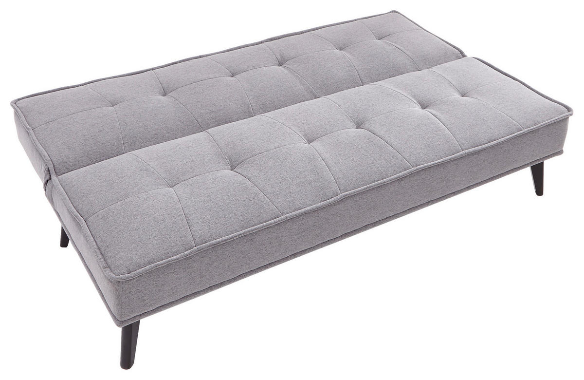 SCHLAFSOFA in Webstoff Grau  - Schwarz/Grau, Design, Holz/Textil (181/91/82cm) - Livetastic