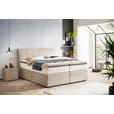 BOXSPRINGBETT 180/200 cm  in Greige  - Wengefarben/Greige, KONVENTIONELL, Holz/Textil (180/200cm) - Novel