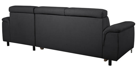 ECKSOFA Dunkelgrau Flachgewebe  - Chromfarben/Dunkelgrau, KONVENTIONELL, Textil/Metall (268/175cm) - Carryhome