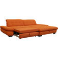 ECKSOFA in Mikrofaser Orange  - Schwarz/Orange, Design, Textil/Metall (290/198cm) - Xora