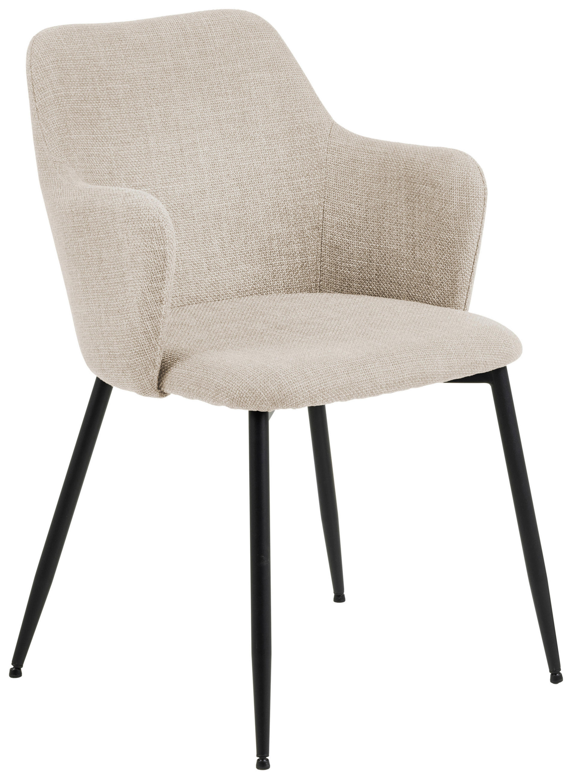 STOLICA S NASLONOM ZA RUKE  bež  tekstil      - bež/crna, Moderno, tekstil/metal (54,5/84,5/60cm) - MID.YOU