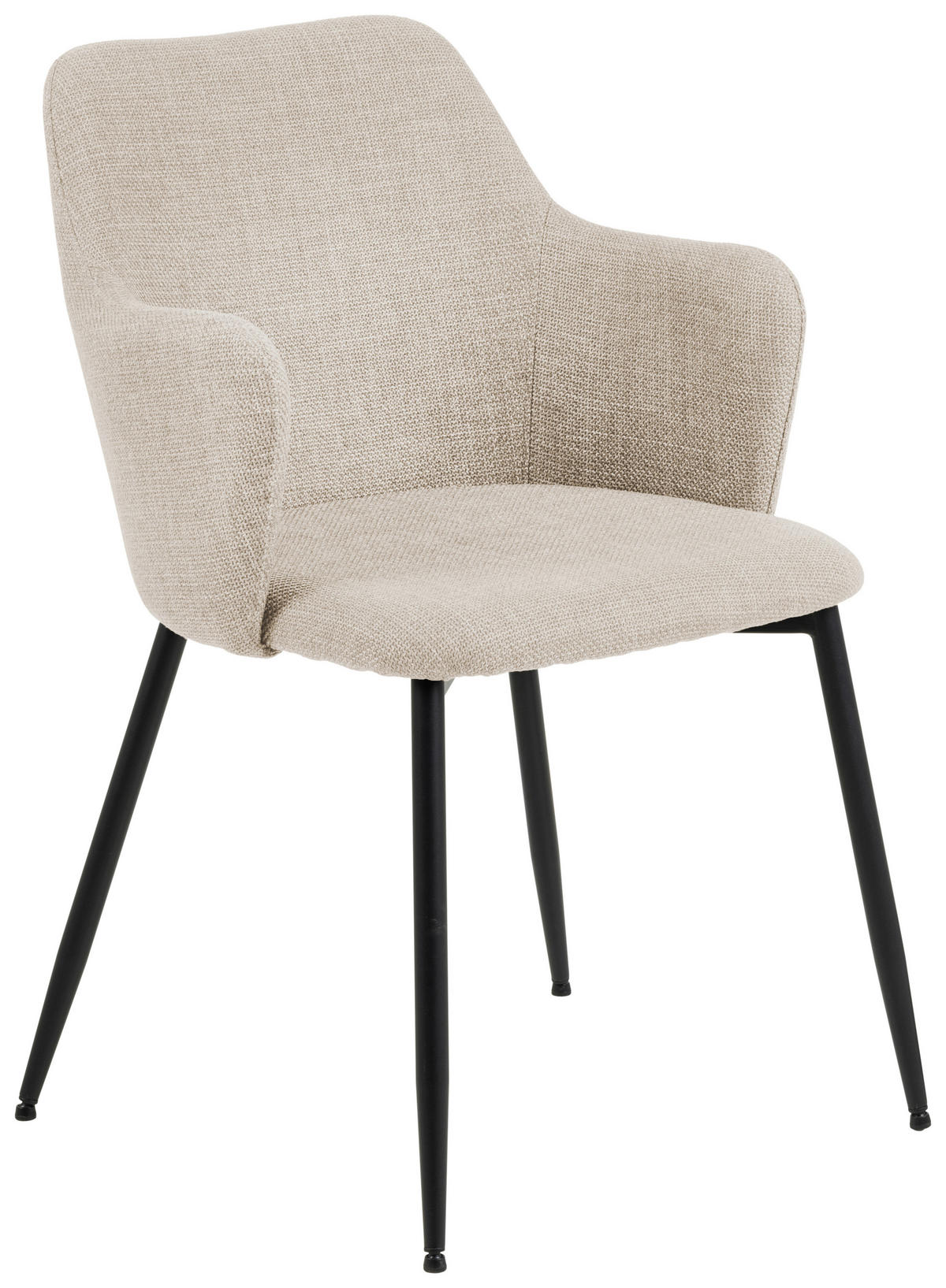 STOLICA S NASLONOM ZA RUKE  bež  tekstil      - bež/crna, Moderno, tekstil/metal (54,5/84,5/60cm) - MID.YOU