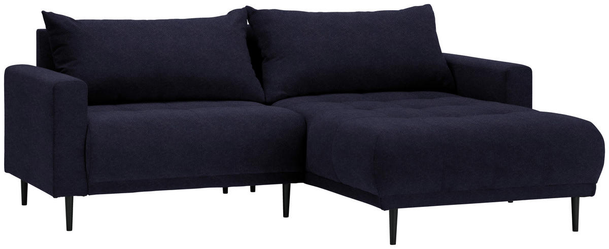 ECKSOFA in Flachgewebe Schwarz  - Schwarz, Design, Holz/Textil (160/215cm) - Stylife