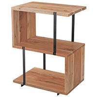 BEISTELLTISCH 45/30/60 cm Akazie massiv Akaziefarben rechteckig  - Schwarz/Akaziefarben, MODERN, Holz/Metall (45/30/60cm) - MID.YOU
