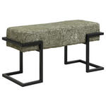 SITZBANK 80/42/33 cm Webstoff Grün, Schwarz  - Schwarz/Grün, Design, Textil/Metall (80/42/33cm) - Novel