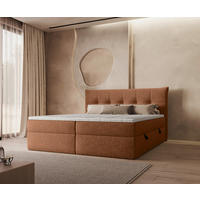 BOXBETT 160/200 cm  in Rostfarben  - Rostfarben/Schwarz, MODERN, Holz/Holzwerkstoff (160/200cm) - Boxxx