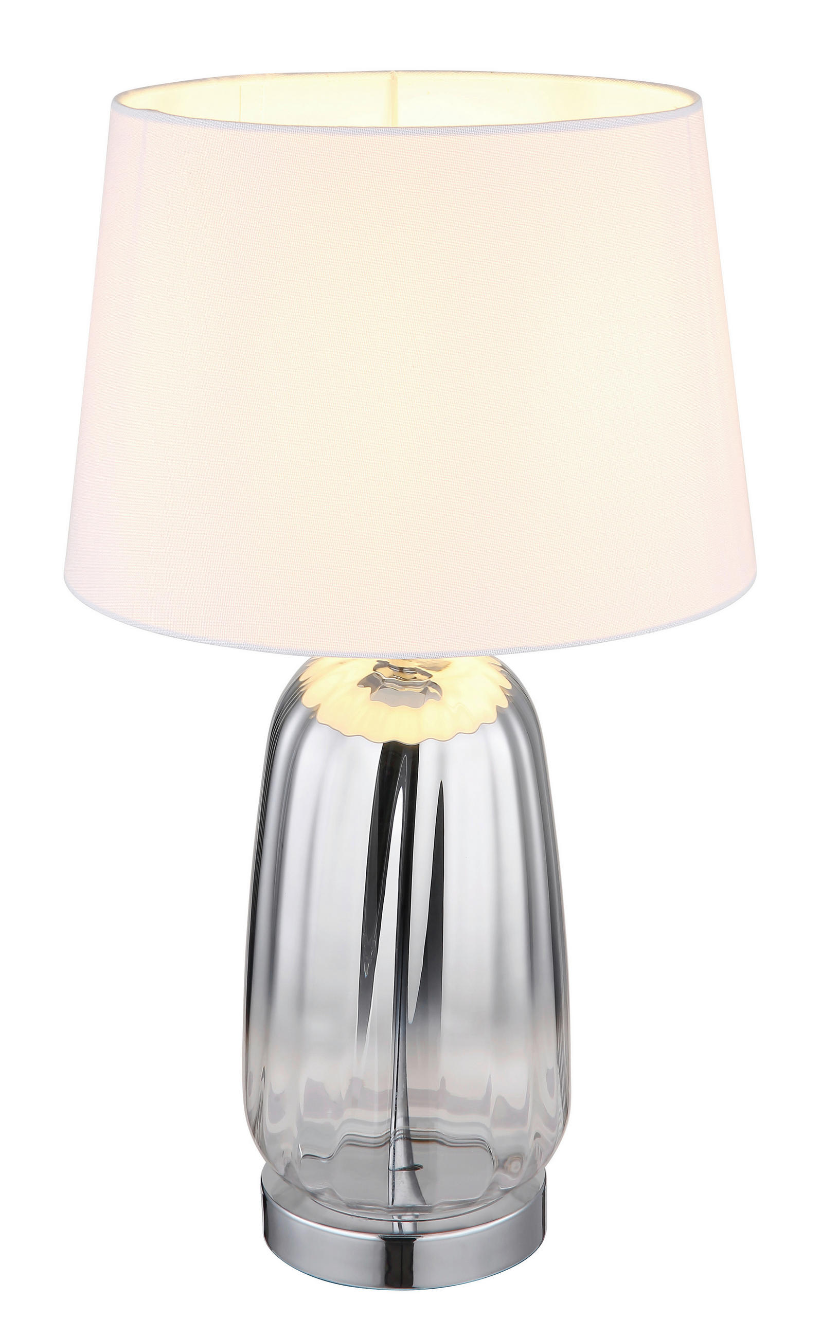 ASZTALI LÁMPA - krómszínű/ezüstszínű, Design, textil/Üveg (30/52cm) - Globo