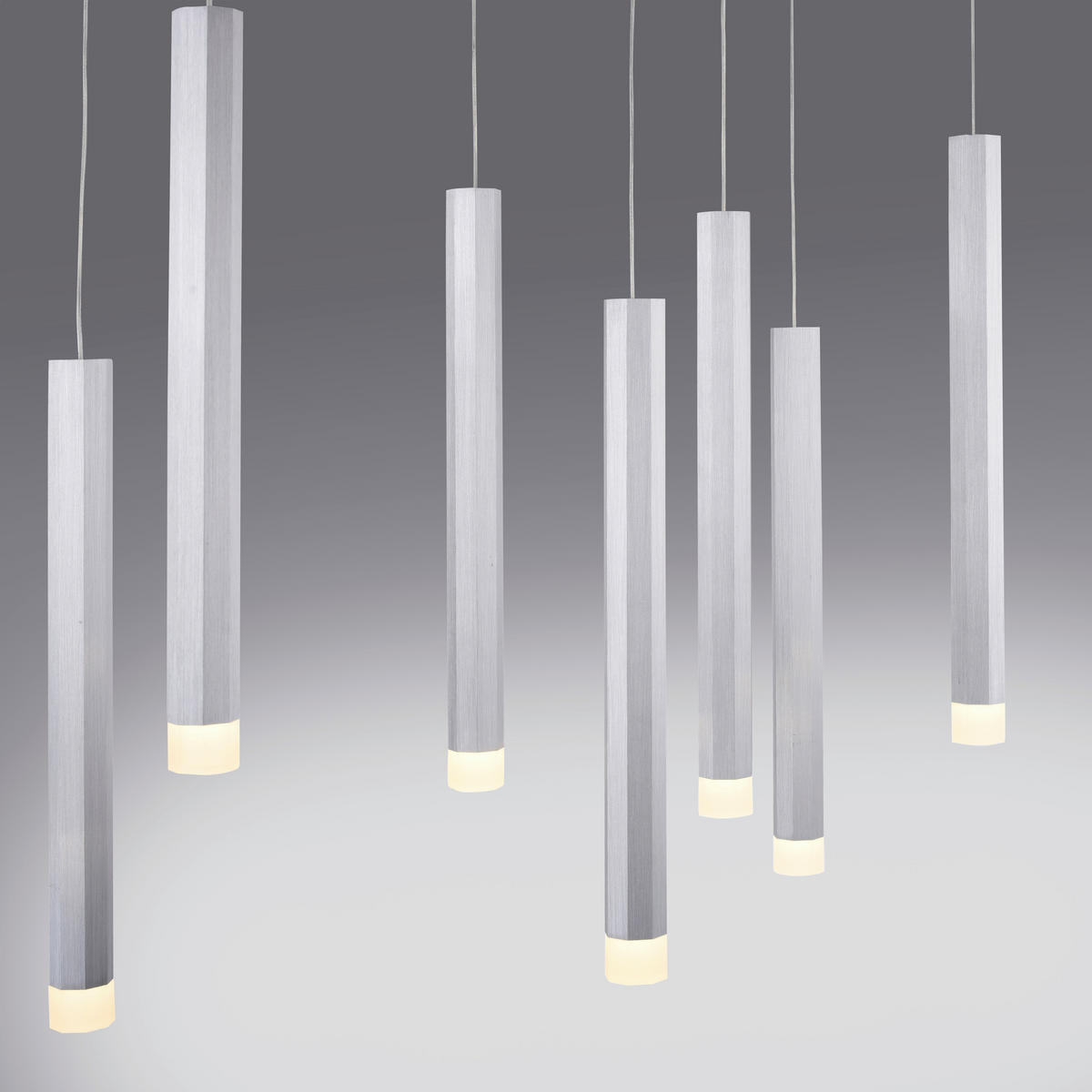 LED-HÄNGELEUCHTE Bruno 89/30/120 cm   - Alufarben, Design, Kunststoff/Metall (89/30/120cm)