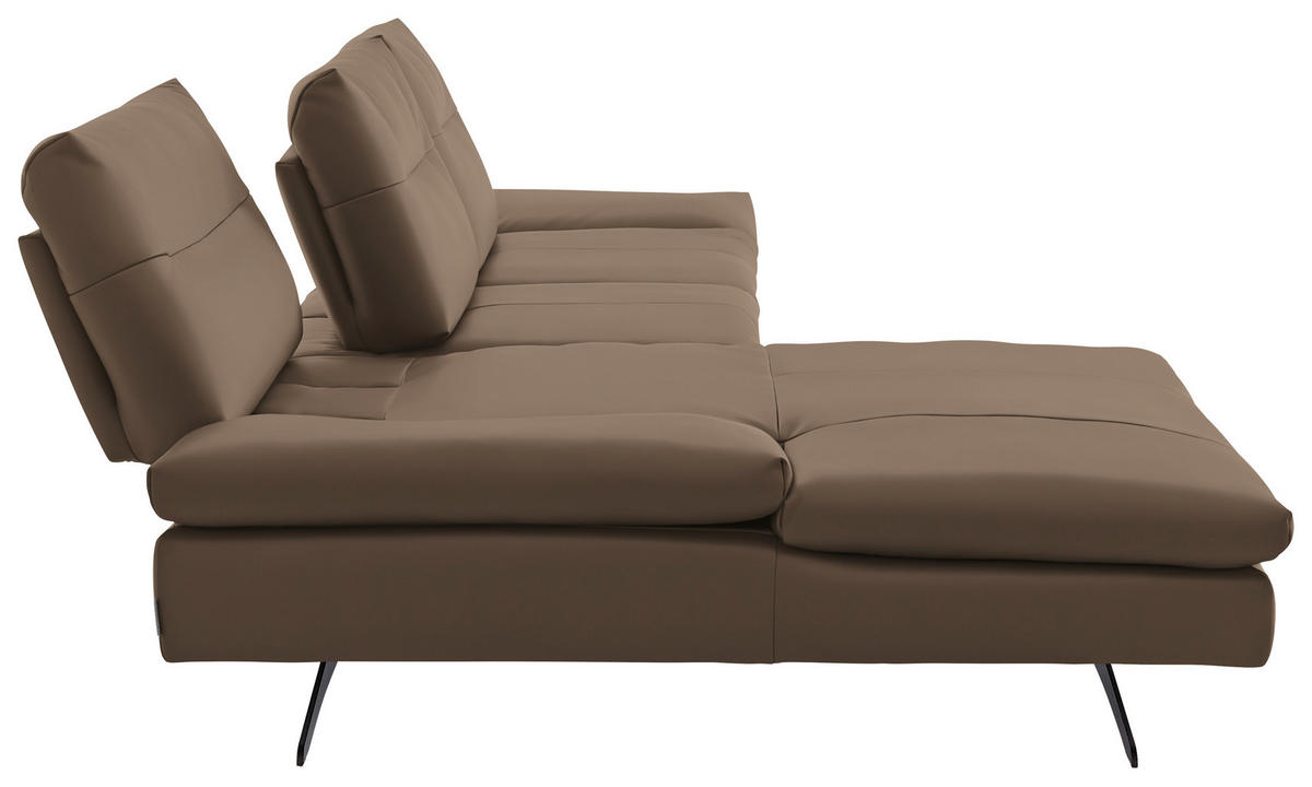 ECKSOFA  in Echtleder Hellbraun  158/342 cm  - Hellbraun/Schwarz, MODERN, Leder/Metall (158/342cm) - Chilliano