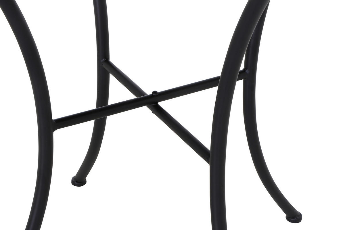 GARTENTISCH 64/64/71 cm Metall, Keramik quadratisch  - Schwarz, KONVENTIONELL, Keramik/Metall (64/64/71cm) - Siena Garden