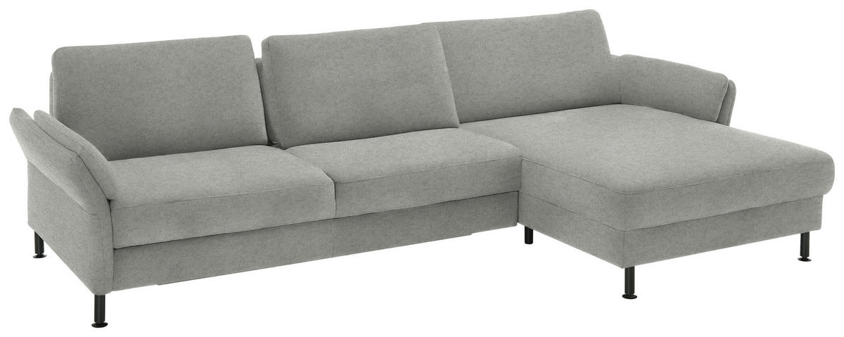 ECKSOFA  in Chenille, Flachgewebe Silberfarben  316/175 cm  - Silberfarben/Schwarz, Design, Textil/Metall (316/175cm) - Dieter Knoll