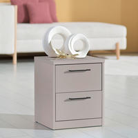 NACHTSCHRANK 38/46/36 cm  - Kaschmir/Schwarz, Basics, Holzwerkstoff/Kunststoff (38/46/36cm) - Xora