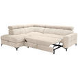 ECKSOFA in Struktur Beige  - Beige/Schwarz, MODERN, Textil/Metall (212/254cm) - Carryhome