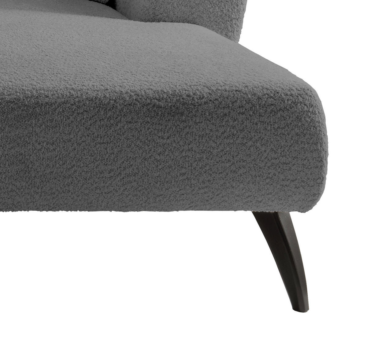 ECKSOFA Anthrazit Bouclé  - Anthrazit/Schwarz, MODERN, Holz/Textil (264/160cm) - MID.YOU