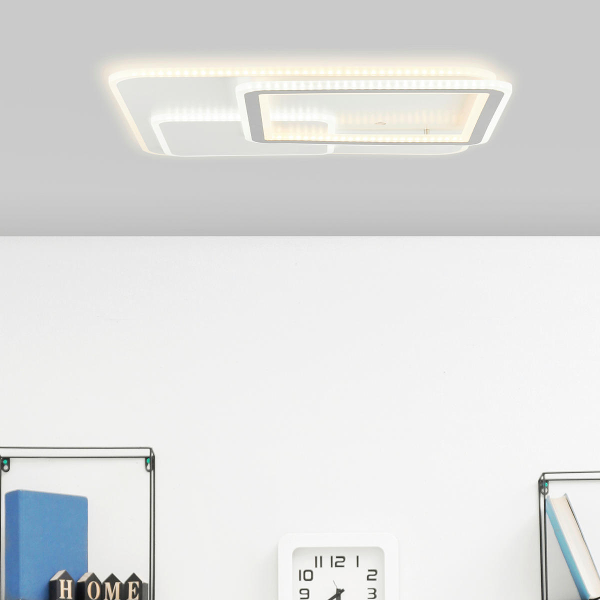 LED SVJETILJKA STROPNA Savare  - bijela/svijetlo siva, Basics, metal/plastika (50/6/50cm)