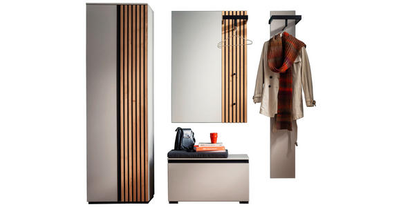 GARDEROBE 6-teilig  in 200/200/38 cm  - Eichefarben/Grau, Design, Holz/Holzwerkstoff (200/200/38cm) - Moderano